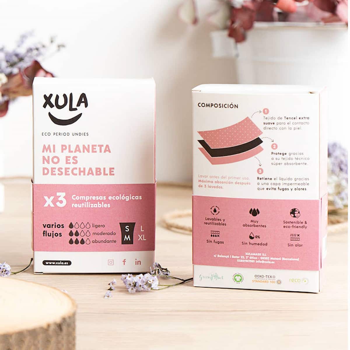 Compresas Reutilizables Varios Flujos L/XL 3 Unidades - Imagen 2